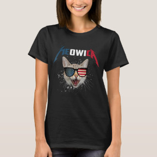 Meowica VS Amerikaanse vlag Cat 4th van juli T-shirt