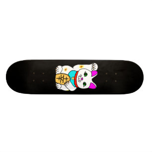 MEOWIEN LUCKY CAT MANEKI NEKO BLACK SKATEBOARD