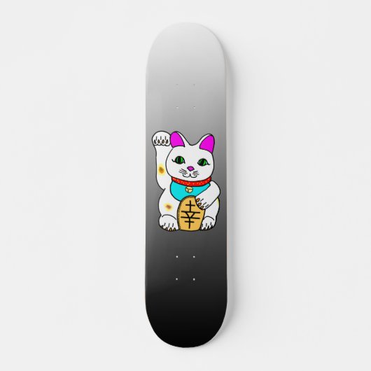 MEOWIES LUCKY CAT MANEKI NEKO GRAY / BLACK SKATEBOARD (Voorkant)
