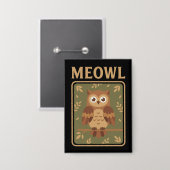 Meowl - Funny Meow Cat Owl Brainrot Meme Button (Voorkant / Achterkant)