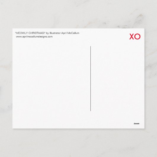 MEOWLY NOËL ! Carte postale (Dos)