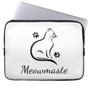 Meowmaste Cat Yoga Neopree-laptophoes, 13 inch Laptop Sleeve
