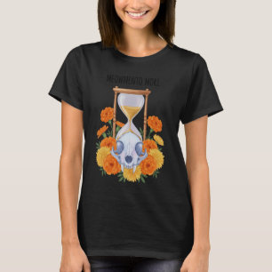 Meowmento Mori Kat Zandloper Bloemstuk Kat T-shirt