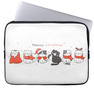 Meowmy Kerstmis! Electronics Bag Laptop Sleeve