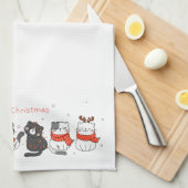 Meowmy Kerstmis! Keukenhanddoeken (Quarter Fold)