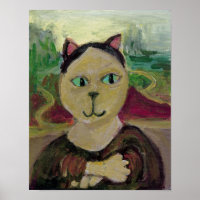 Meowna Mona Lisa Leuk Klassiek Kattenschilderij