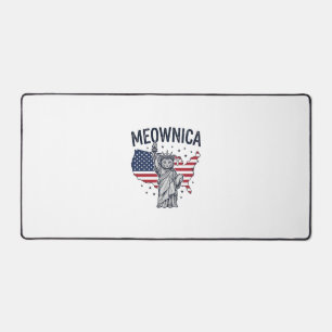 Meownica Chat Patriotique Design Vectoriel Vintage