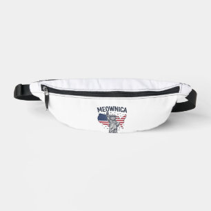 Meownica Patriottische Kat Vintage Vector Design_1 Heuptasje