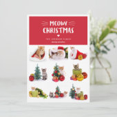 Meowny Christmas 9 Chat Photo Collage Carte de Noë (Debout devant)