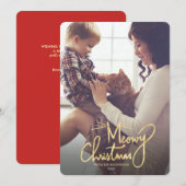 Meowny Christmas Funny Chat Carte photo de Noël (Devant / Derrière)