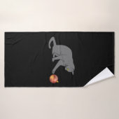 Meowny Christmas Funny Grey Chat (Serviette de bain)
