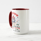 Meowny Noël Grumpy Gris Chat Mug (Devant gauche)