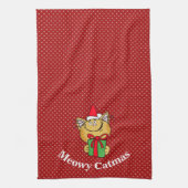 Meowo Catmas Noël Chat Serviette de cuisine (Vertical)