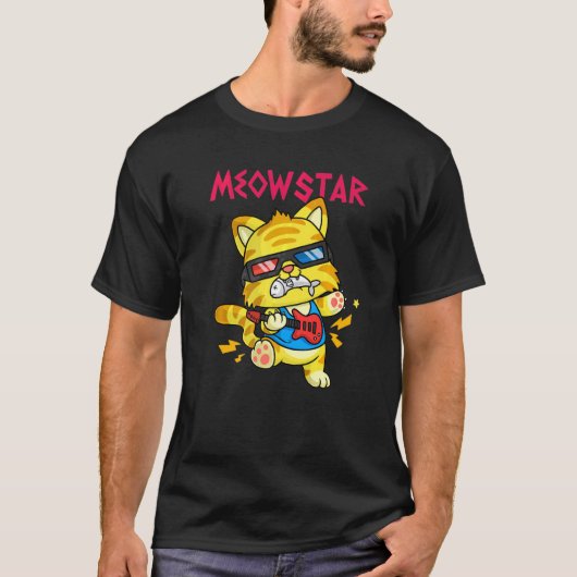 Meowstar en Long Live Rock en Roll T-shirt (Voorkant)