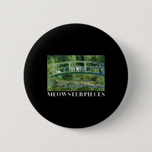 Meowsterpieces Antiek olieverfschilderij Funny Cat Ronde Button 5,7 Cm