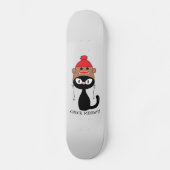 Meowt Black Cat met Sock Monkey-Pet controleren Skateboard (Voorkant)