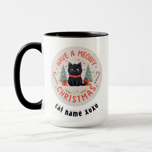Meowt Noël Purrfect Chat Noir Mug (Gauche)