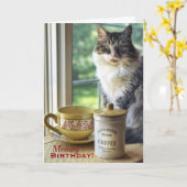 Meowvelous je verjaardag Kaart (Gele Bloem)