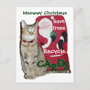 Meowwy Christmas Recyclen Briefkaart