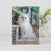 Meowy Amoureux des chats de Noël Carte photo de fa (Debout devant)