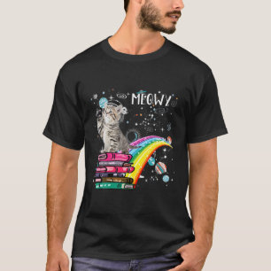 Meowy Astronauts Book T-shirt Astronaut Cat Retro 