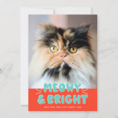Meowy & Bright Kerstmis Cute Holiday Photo Feestdagenkaart (Voorkant)