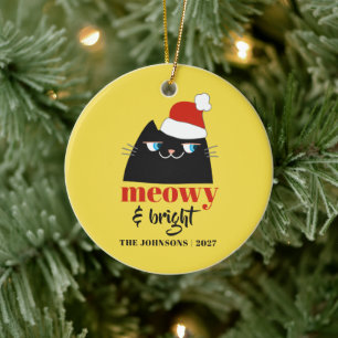 Meowy & Bright Ornement de Noël Personnalisé pour