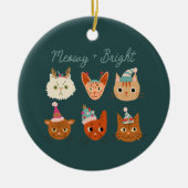 Meowy & Bright Schattigee Kerstkatten Keramisch Ornament (Voorkant)