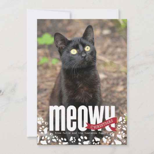Meowy Carte photo de Noël (Devant)