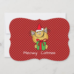 Meowy Catmas 5" x 7" Env blanc standard. Carte Inc