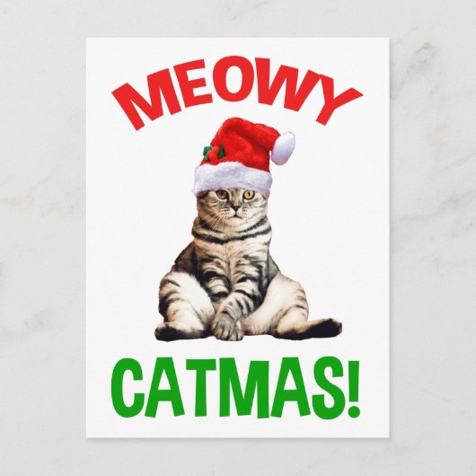 Meowy Catmas. Briefkaart (Voorkant)
