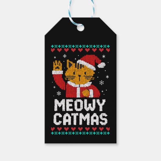 Meowy Catmas Cadeaulabel (Voorkant)