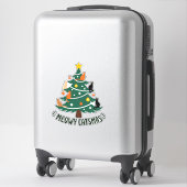Meowy Catmas Cat Christmas Tree Xmas Funny Santa C Sticker (Koffer)