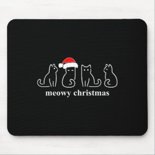 Meowy Catmas Cat Kerstmis Cute Kitten Santa Muismat