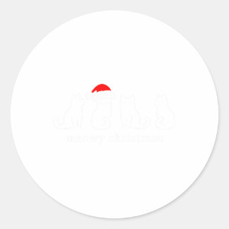 Meowy Catmas Cat Kerstmis Cute Kitten Santa Ronde Sticker