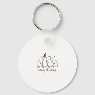Meowy Catmas Cat Kerstmis Cute Kitten Santa Sleutelhanger