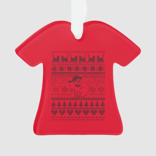 Meowy Catmas Chat Doux Laide T-Shirt Ornement (devant)