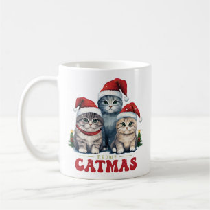 Meowy CaTMas Drie SMiling Katten Koffiemok