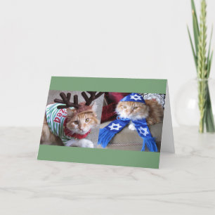 Meowy Catmas en Gelukkige poot-nukkah-Poot! Feestdagen Kaart