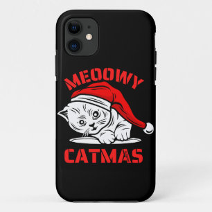 MEOWY CATMAS grappige kerstkat iPhone 11 Hoesje