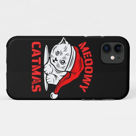 MEOWY CATMAS grappige kerstkat Case-Mate iPhone Case (Achterkant (horizontaal))