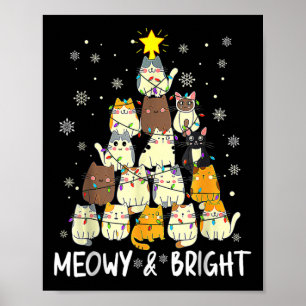 Meowy Catmas kerstboomkat kerstbomen Meisjes Boys  Poster