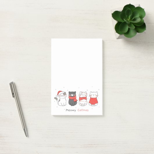 Meowy Catmas kerstkatten Post-it® Notes (Kantoor)