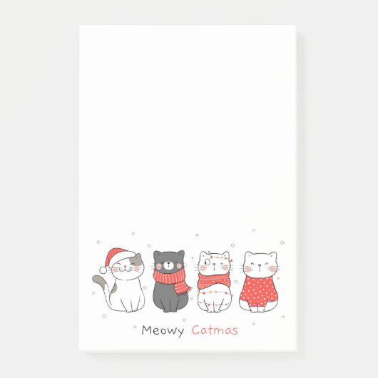 Meowy Catmas kerstkatten Post-it® Notes (Voorkant)