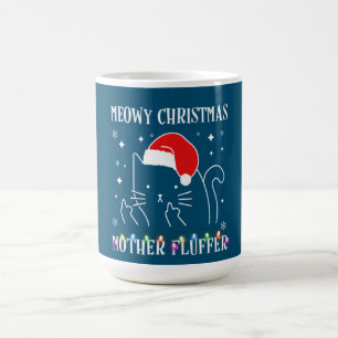 Meowy Catmas moeder fluffer Funny Cat Kerstmis Koffiemok