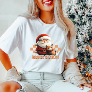 Meowy Catmas Père Noël et T-shirt Chat