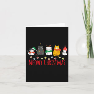 Meowy Catmas Schattige Kitten Cat Santa Hat Xmas H Kaart