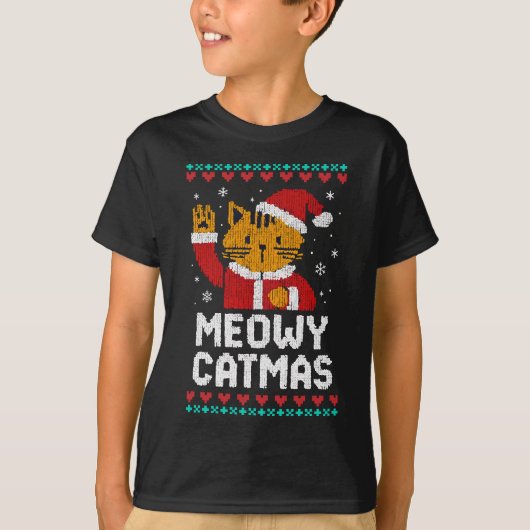 Meowy Catmas T-shirt (Voorkant)