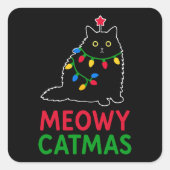 Meowy Catmas Vierkante Sticker (Voorkant)