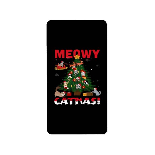 Meowy Chirstmas Etiket (Voorkant)